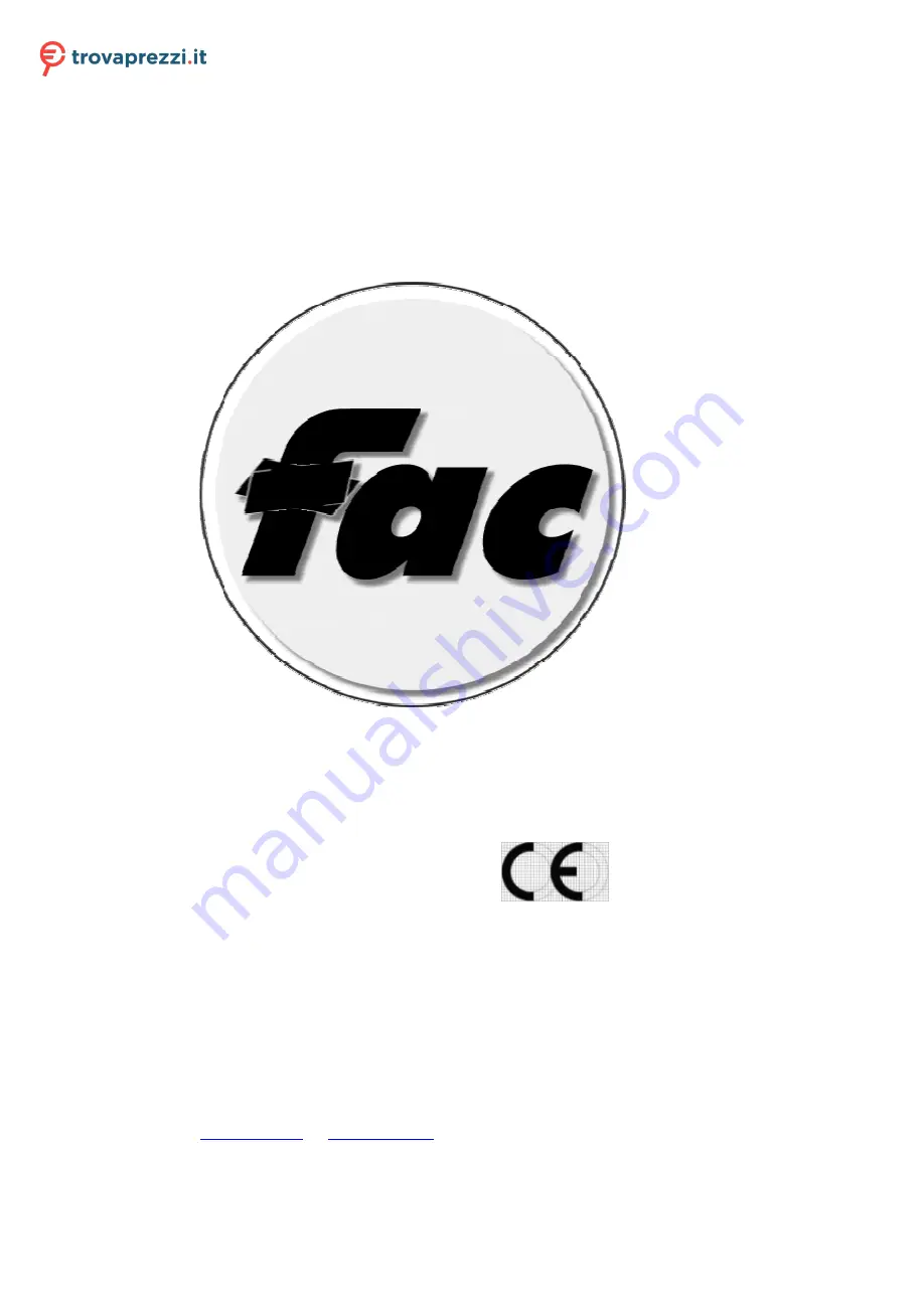 Fac S220 Pro Installation, Use And Maintenance Manual Download Page 1