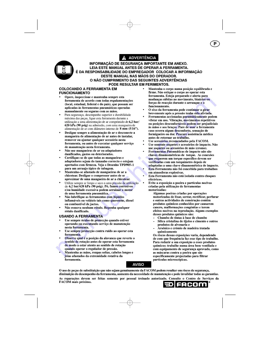 Facom NK.990C Instructions Manual Download Page 20