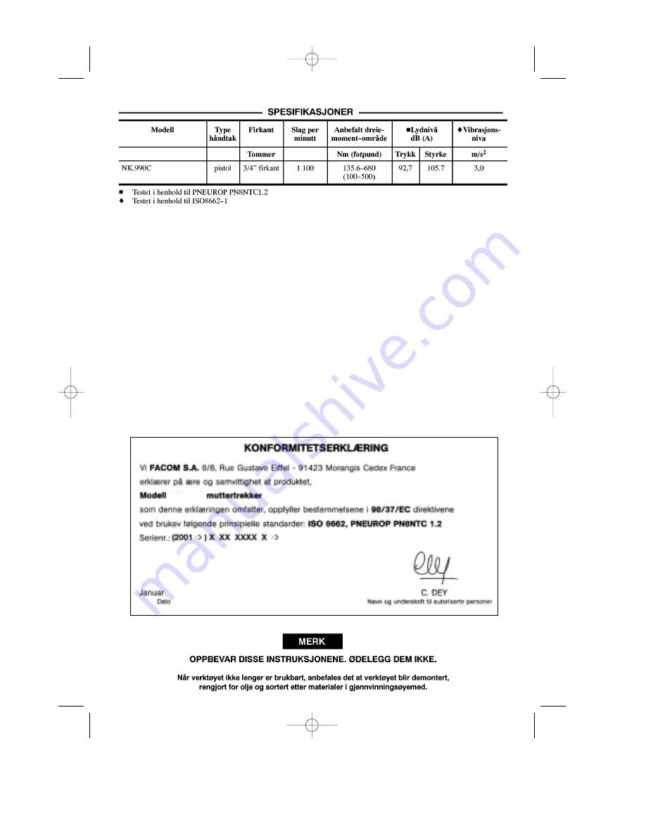 Facom NK.990C Instructions Manual Download Page 31