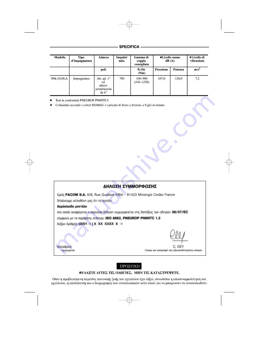 Facom NM.1010LA Instructions Manual Download Page 49