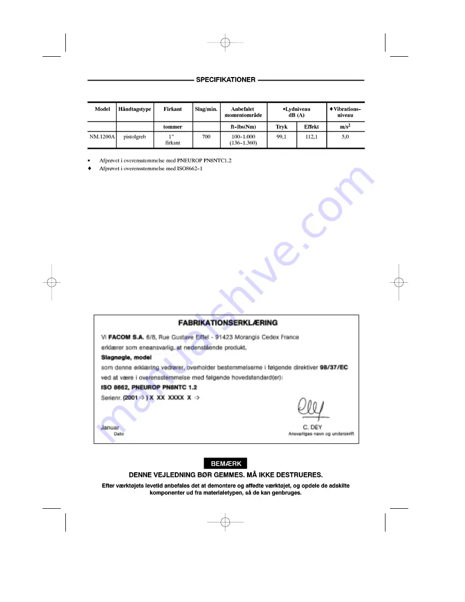 Facom NM.1200A Instructions Manual Download Page 33