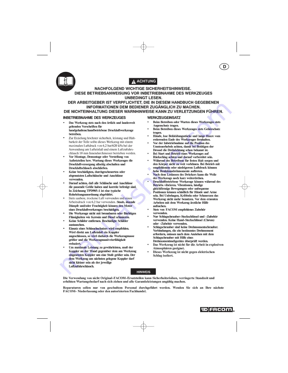 Facom NS.1800 Скачать руководство пользователя страница 12