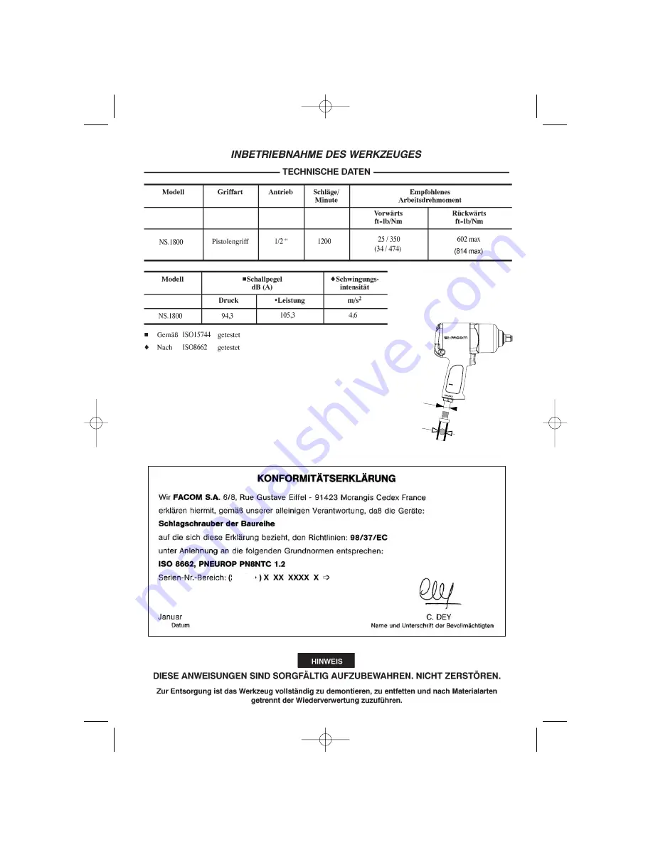 Facom NS.1800 Instructions Manual Download Page 16