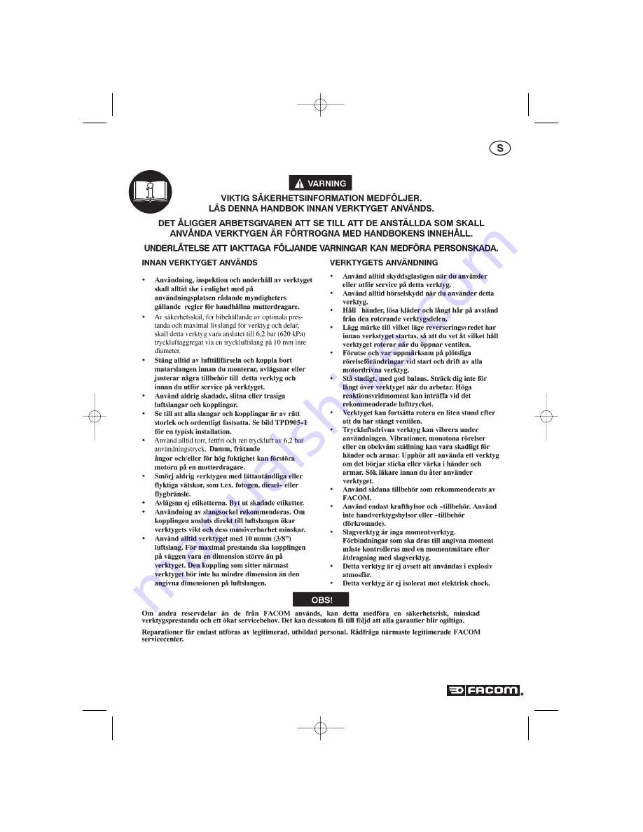 Facom NS.1800 Instructions Manual Download Page 47