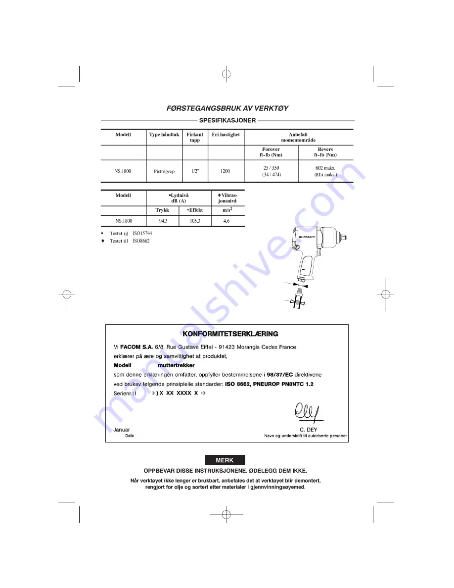 Facom NS.1800 Instructions Manual Download Page 56