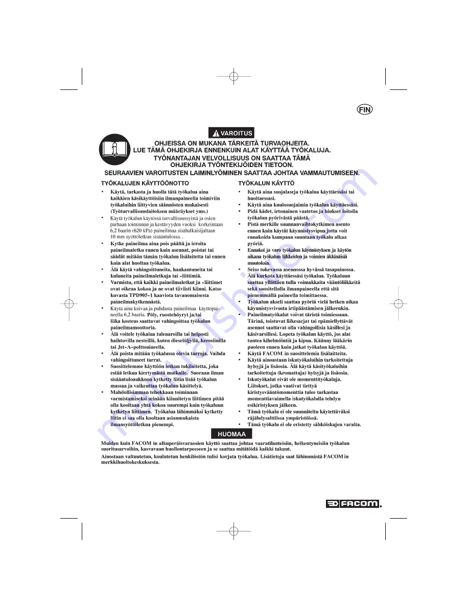 Facom NS.1800 Instructions Manual Download Page 57