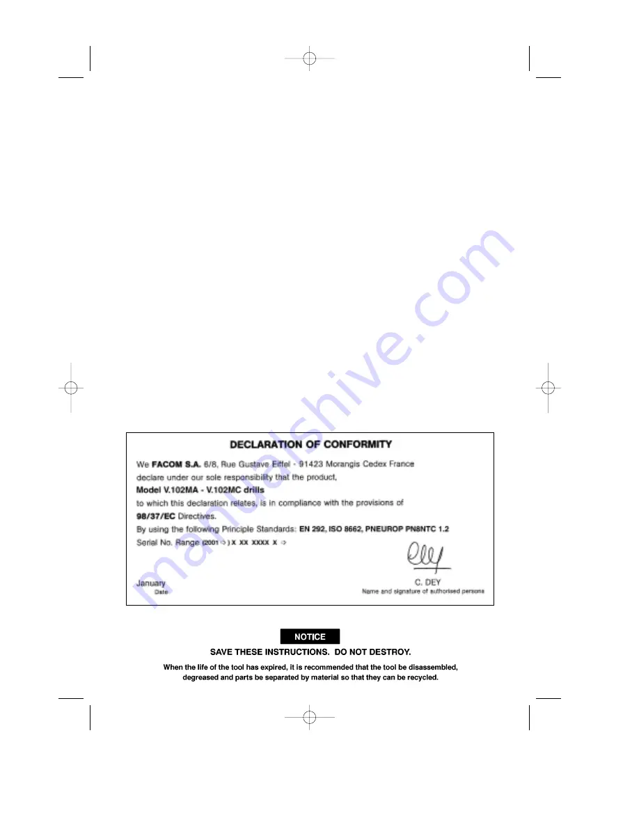 Facom V.102M Series Instructions Manual Download Page 7