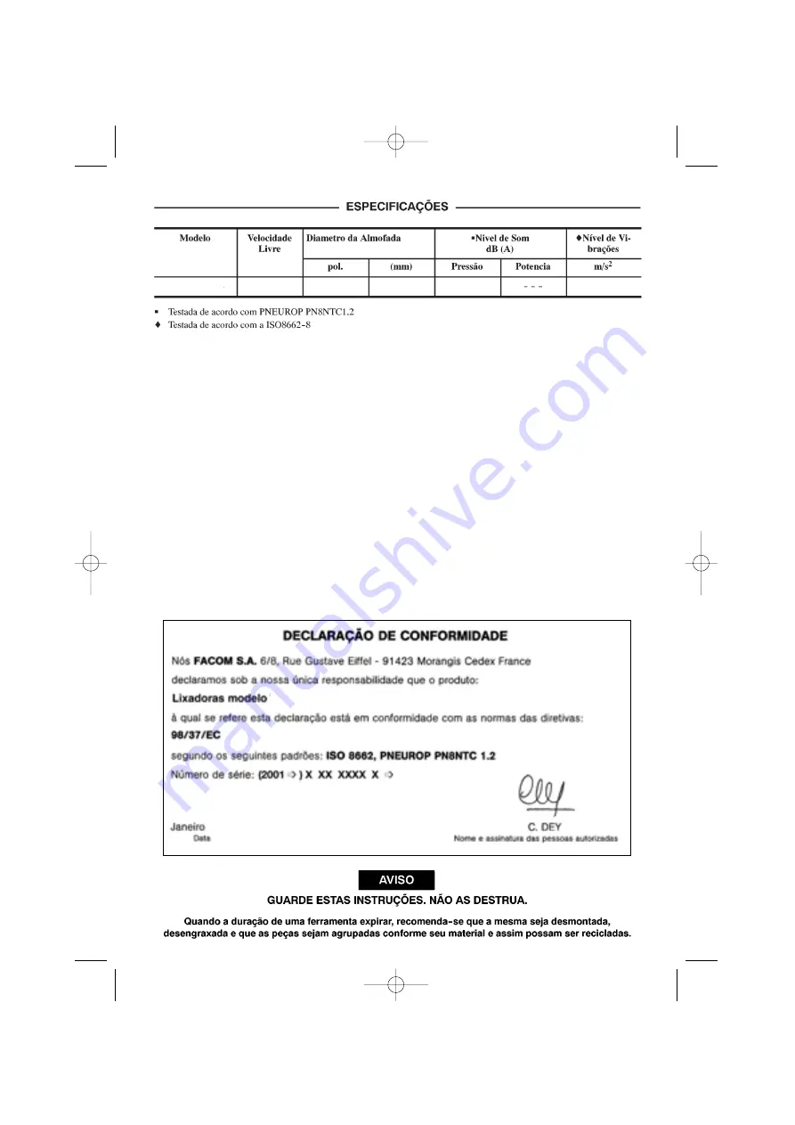 Facom V.256 Instructions Manual Download Page 22