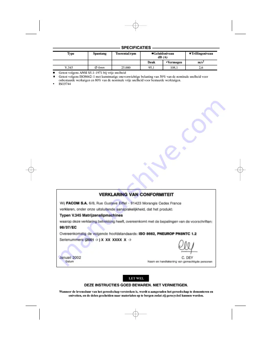 Facom V.345 Instructions Manual Download Page 13