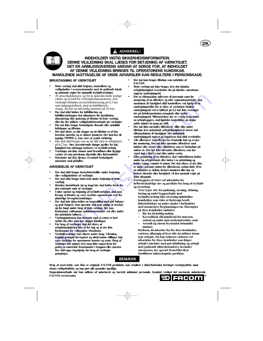 Facom V.345 Instructions Manual Download Page 23