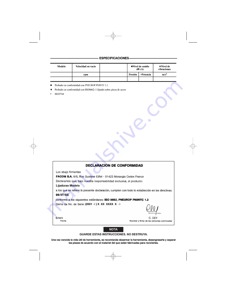 Facom V.402 Скачать руководство пользователя страница 16