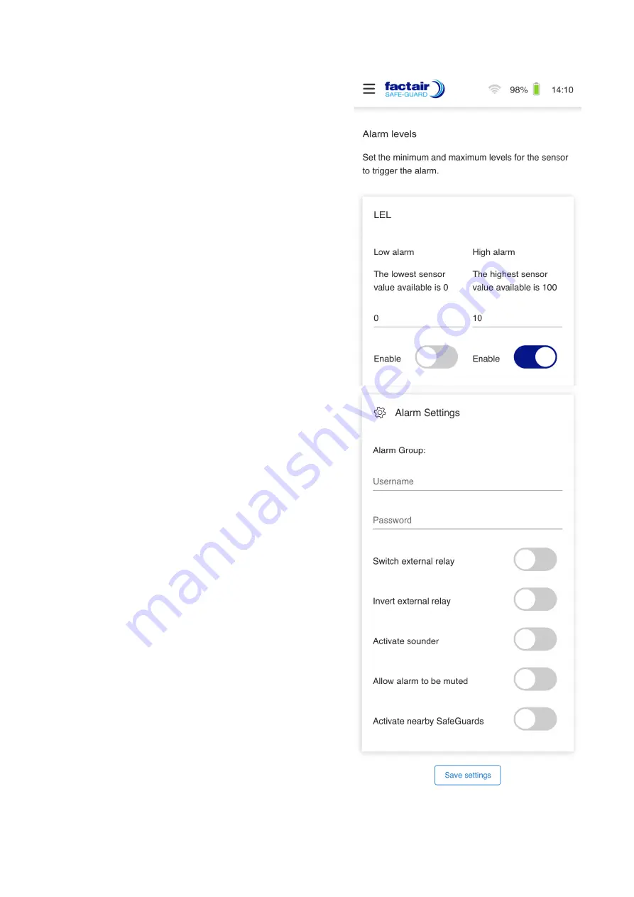 Factair SAFEGUARD Operating Instructions Manual Download Page 13