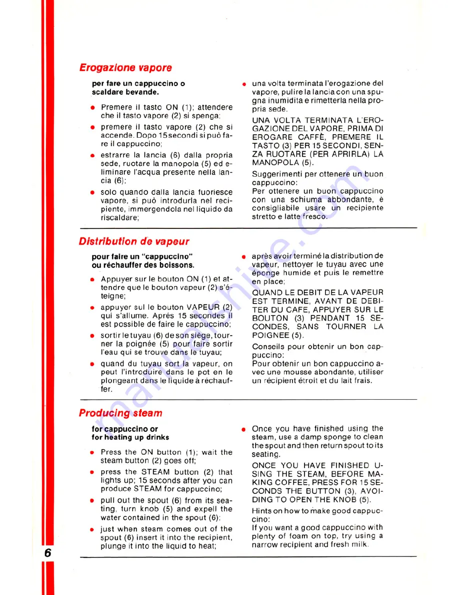 Faema Family User Manual Download Page 9