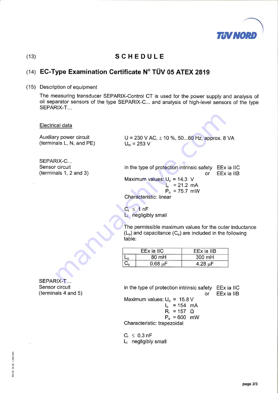 fafnir SEPARIX-C L Plus Technical Documentation Manual Download Page 37