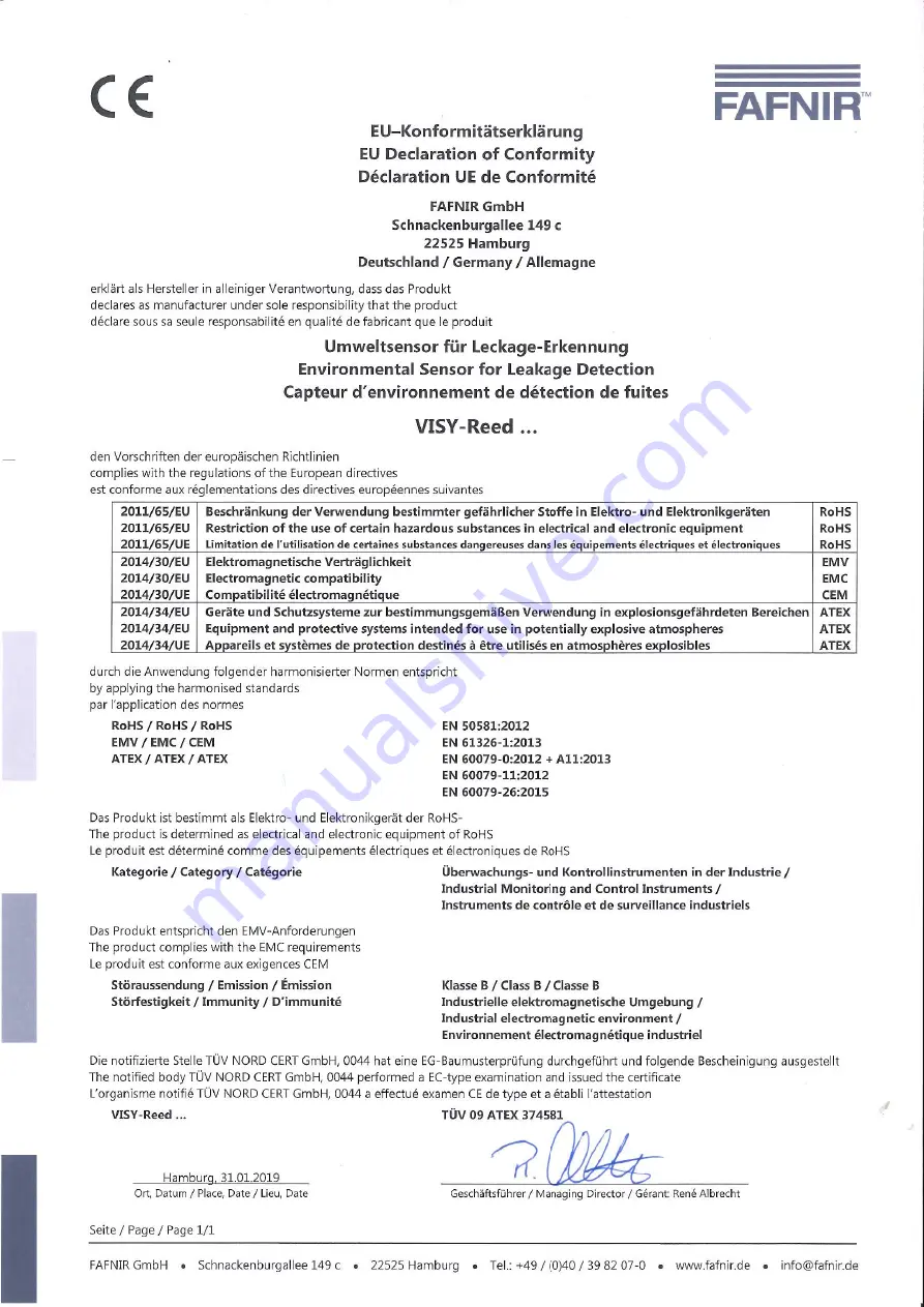 fafnir VISY-Density LPG Technical Documentation Manual Download Page 50