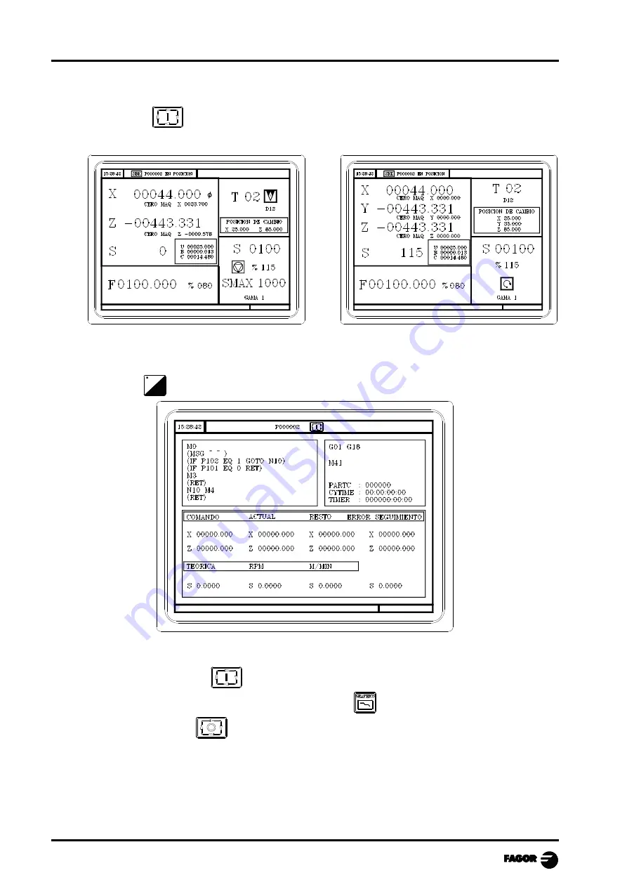 Fagor CNC 8040 - MCO-TCO OPTIONS Operating Manual Download Page 58