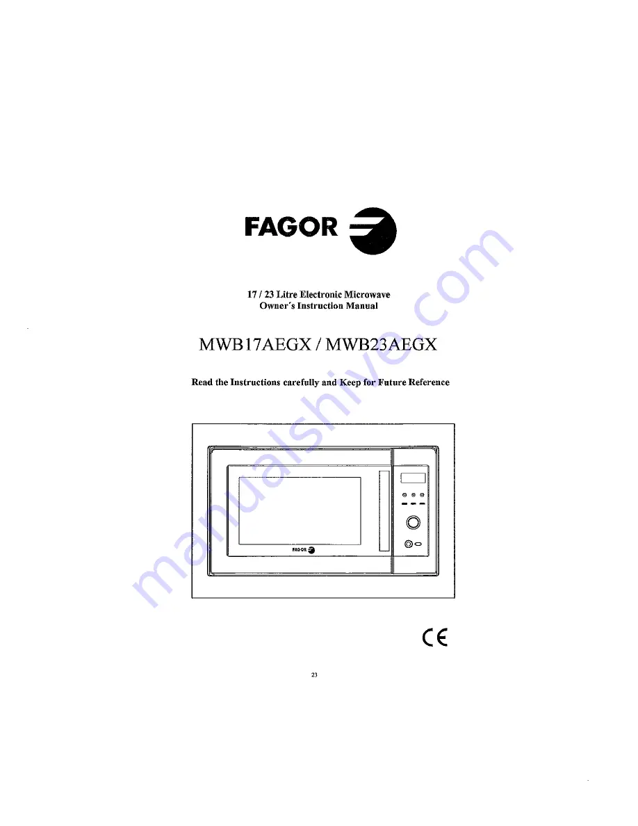 Fagor MWB23AEGX Owner'S Instruction Manual Download Page 1