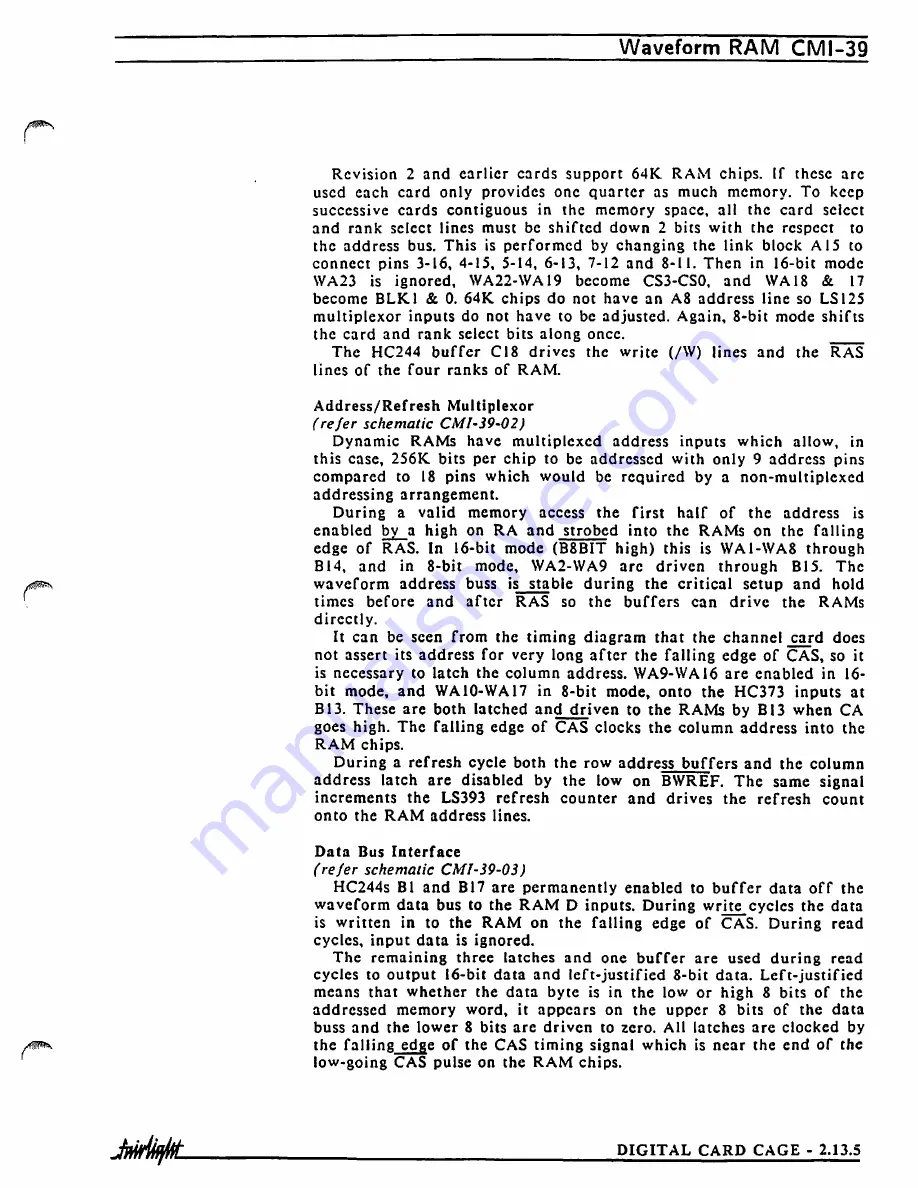 Fairlight CMI Series III Service Manual Download Page 182