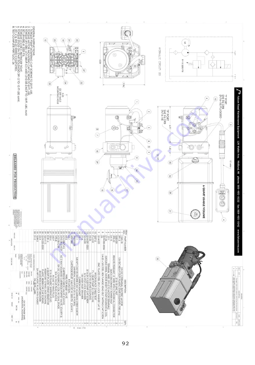 Falcon RME Series Operation, Parts And Repair Manual Download Page 92