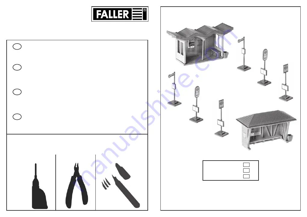 Faller 2 BUS STOP SHELTERS Manual Download Page 1