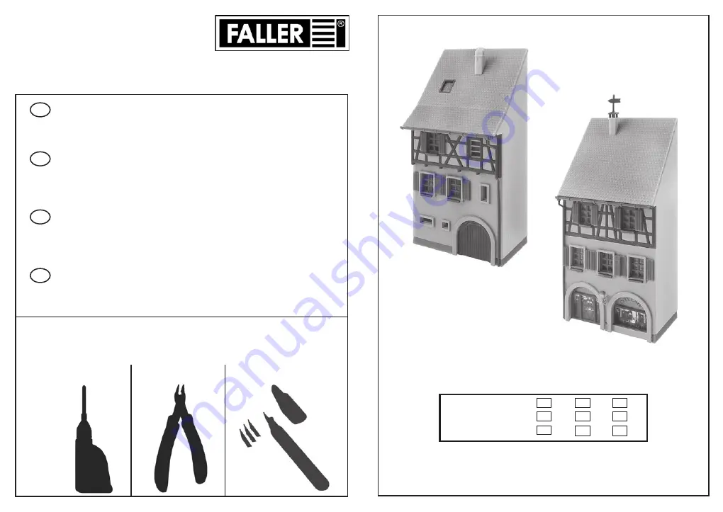 Faller 2 OLD-TOWN RELIEF HOUSES Assembly Instructions Manual Download Page 1