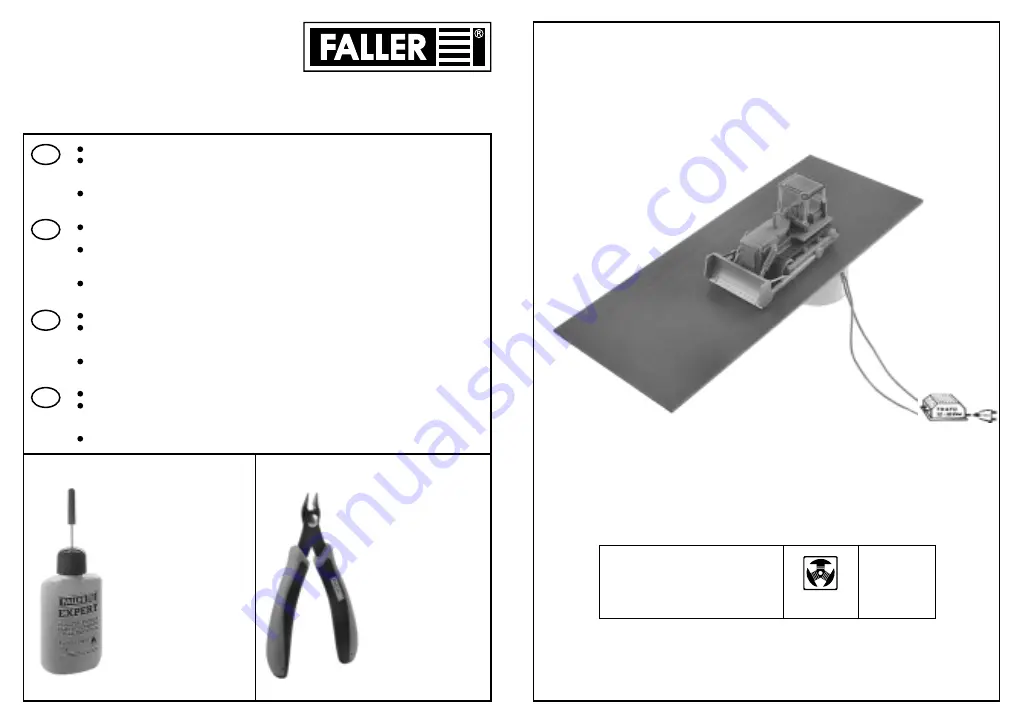 Faller Angel dozer with drive Quick Start Manual Download Page 1