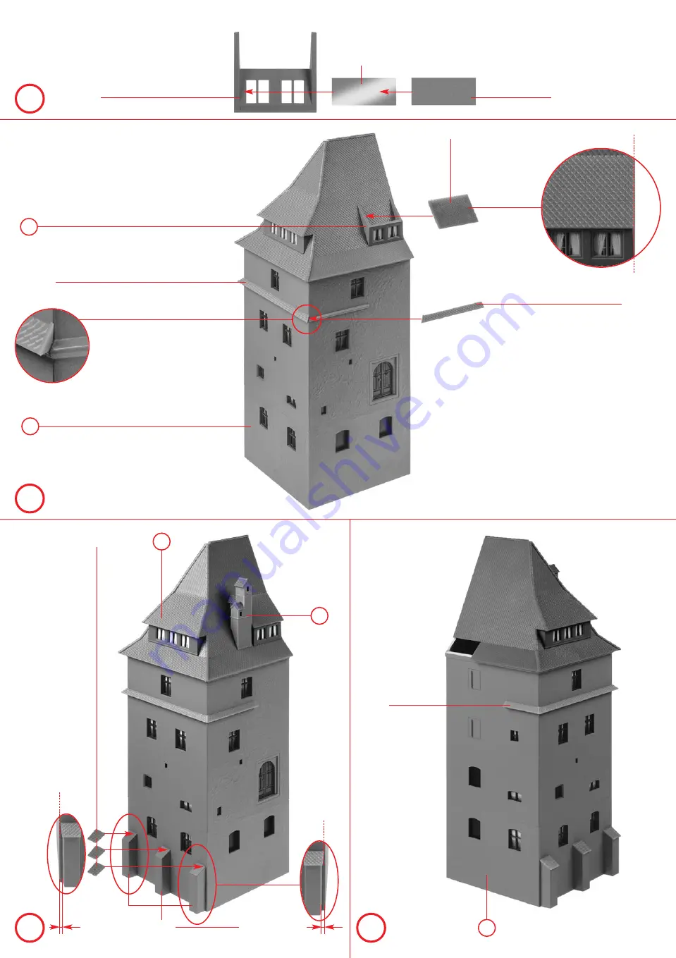 Faller Bran Castle 130820 Assembly Instructions Manual Download Page 6