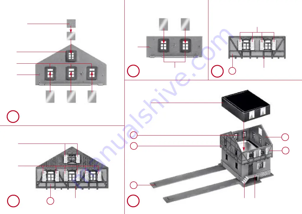 Faller ENGINE SHED WITH HOUSE Instructions Manual Download Page 4