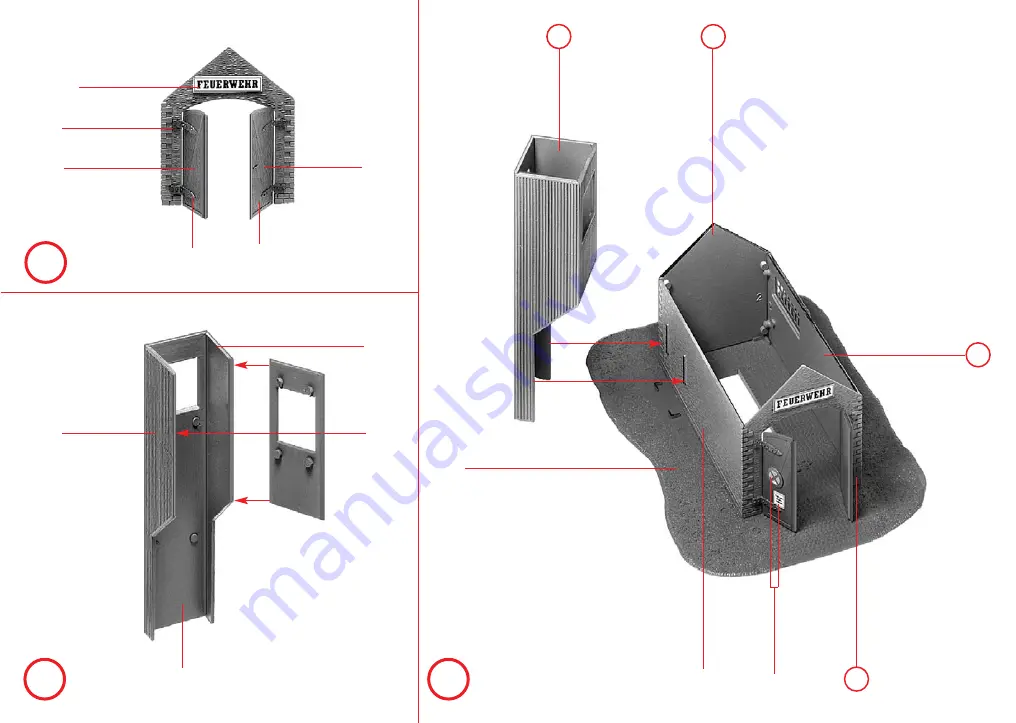 Faller Fire Brigade Engine House 131383 Assembly Instructions Download Page 3