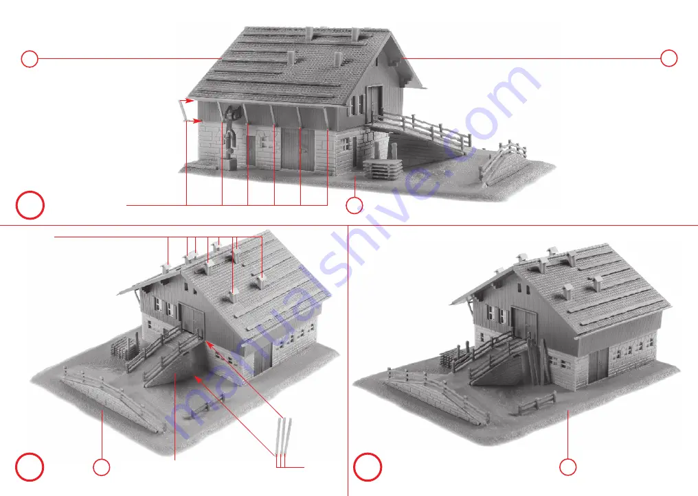 Faller Large Alpine Farm With Barn 232199 Assembly Instructions Manual Download Page 6