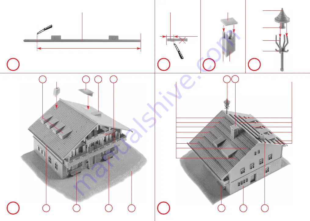 Faller Large Alpine Farm With Barn 232199 Assembly Instructions Manual Download Page 12