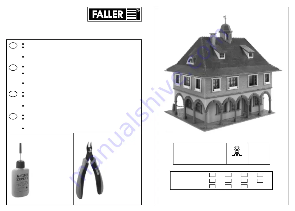 Faller Town hall 131274 Assembly Instructions Manual Download Page 1