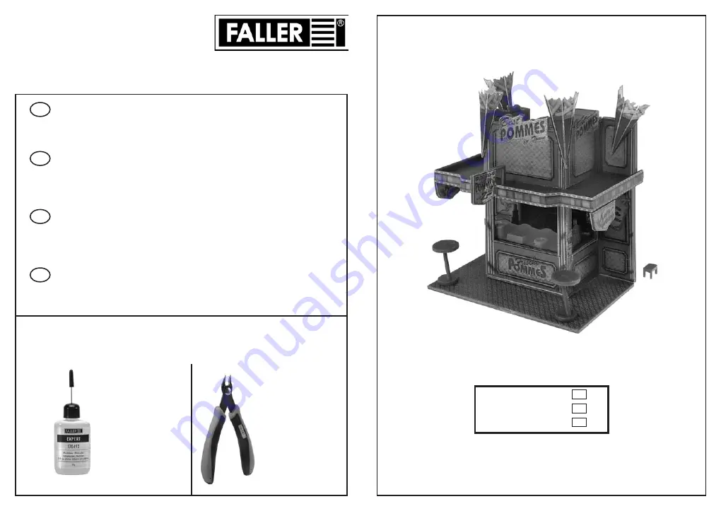 Faller XXL FRENCH FRIES FAIRGROUND BOOTH Manual Download Page 1