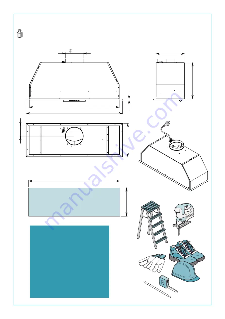 FALMEC Professional Gruppo Incasso Pro 80 Inox Instruction Booklet Download Page 3