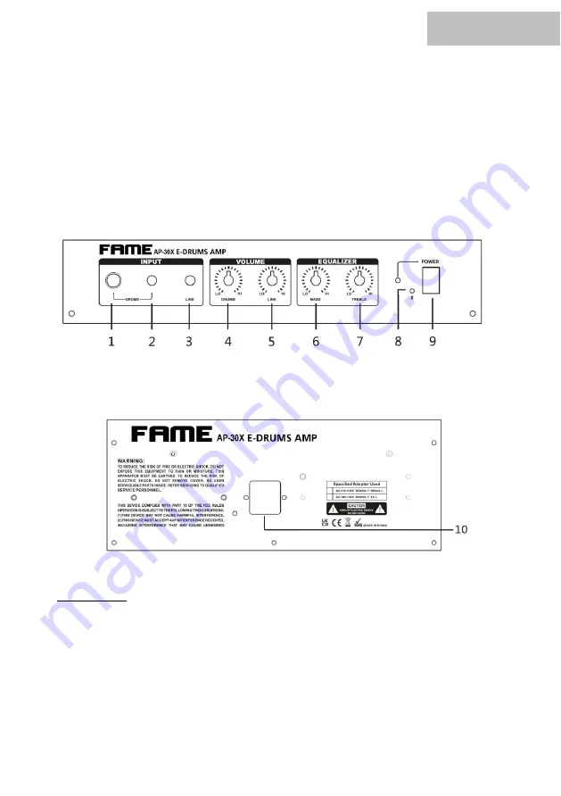 FAME E-Drum AMP AP-30X Скачать руководство пользователя страница 6