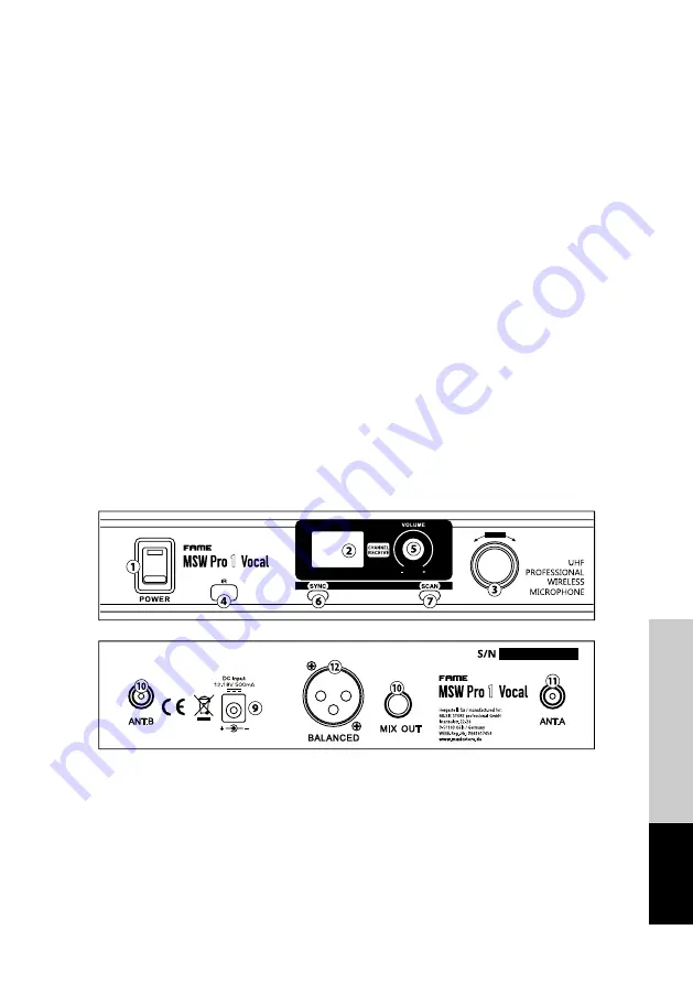 FAME MSW Pro 1 Vocal User Manual Download Page 5