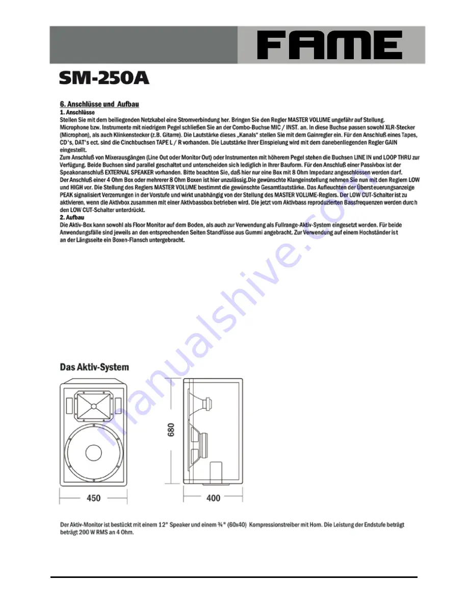 FAME SM-250A User Manual Download Page 4