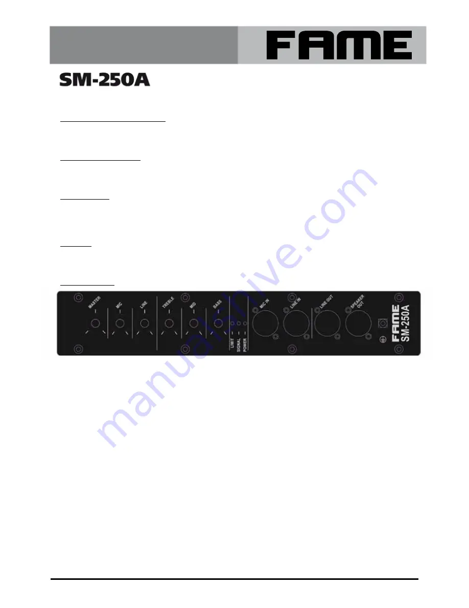 FAME SM-250A User Manual Download Page 7