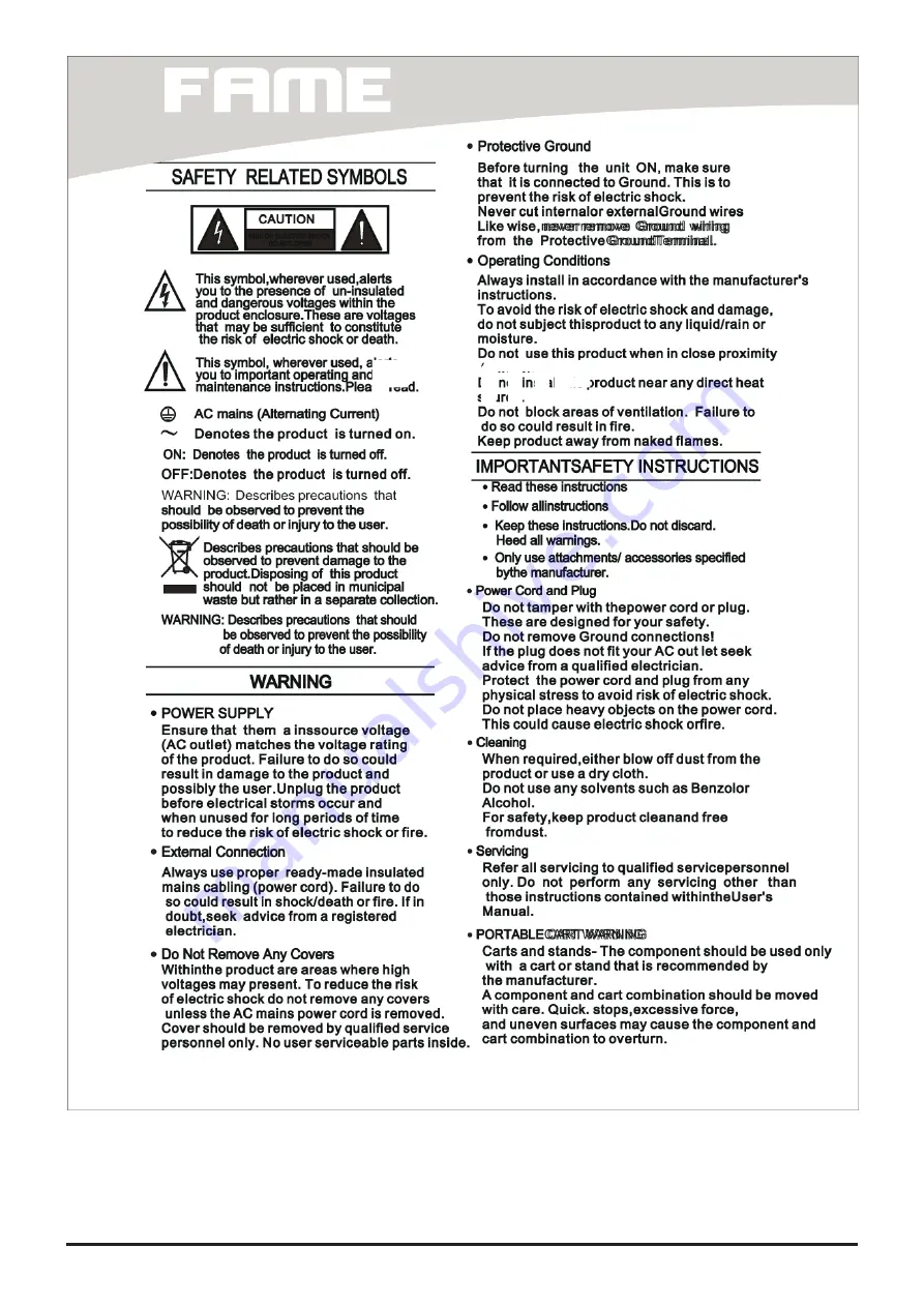 FAME W-24R Скачать руководство пользователя страница 2