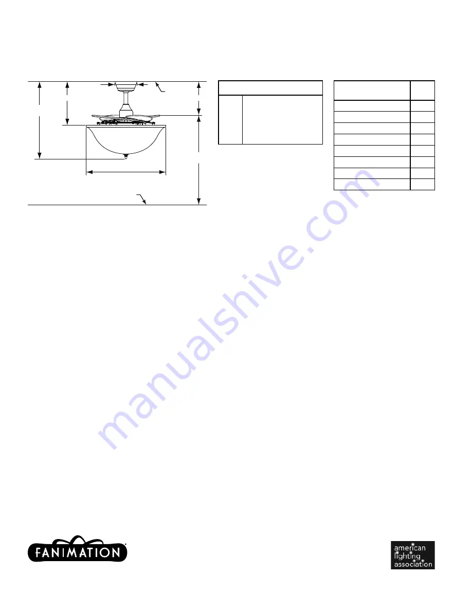 Fanimation Air Shadow FP810AM Specification Sheet Download Page 2