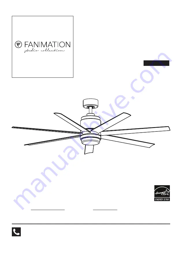 Fanimation BLITZ LP8377LBN Скачать руководство пользователя страница 1