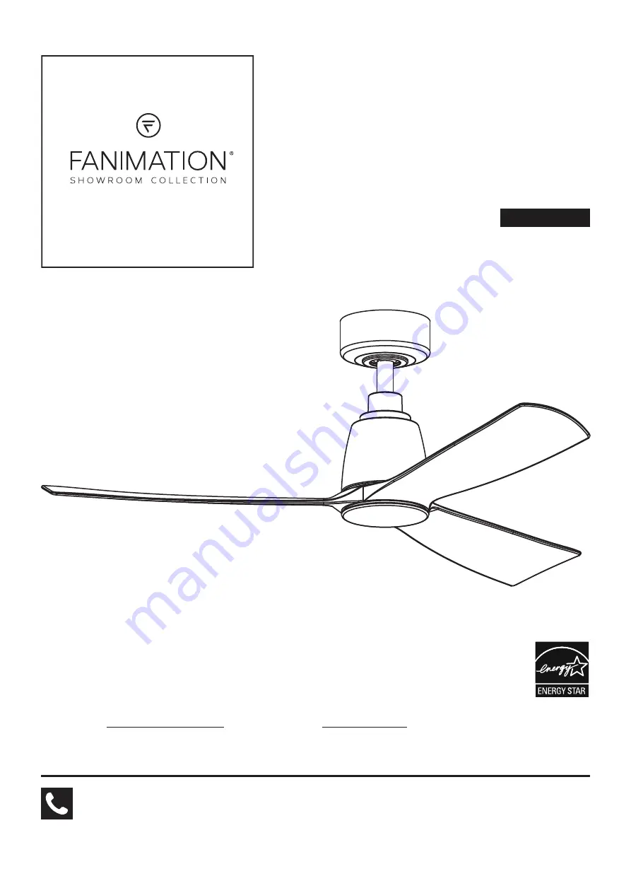 Fanimation Showroom KUTE 44 FPD8547 Series Скачать руководство пользователя страница 1