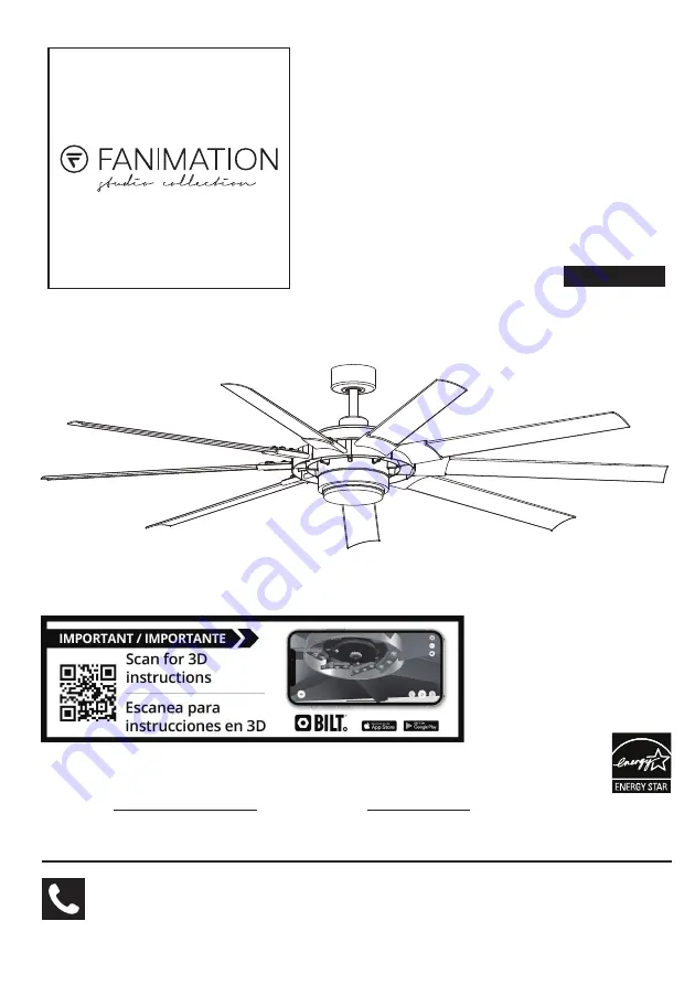 Fanimation SLINGER LP8147SLMWBN Скачать руководство пользователя страница 1