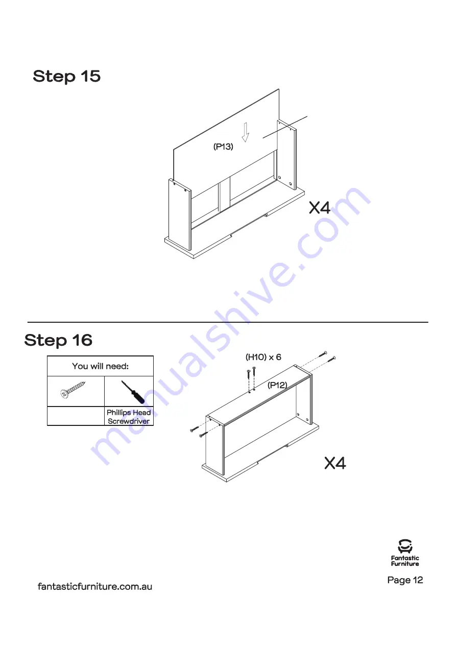 fantastic furniture Arcadia Lowboy Скачать руководство пользователя страница 12