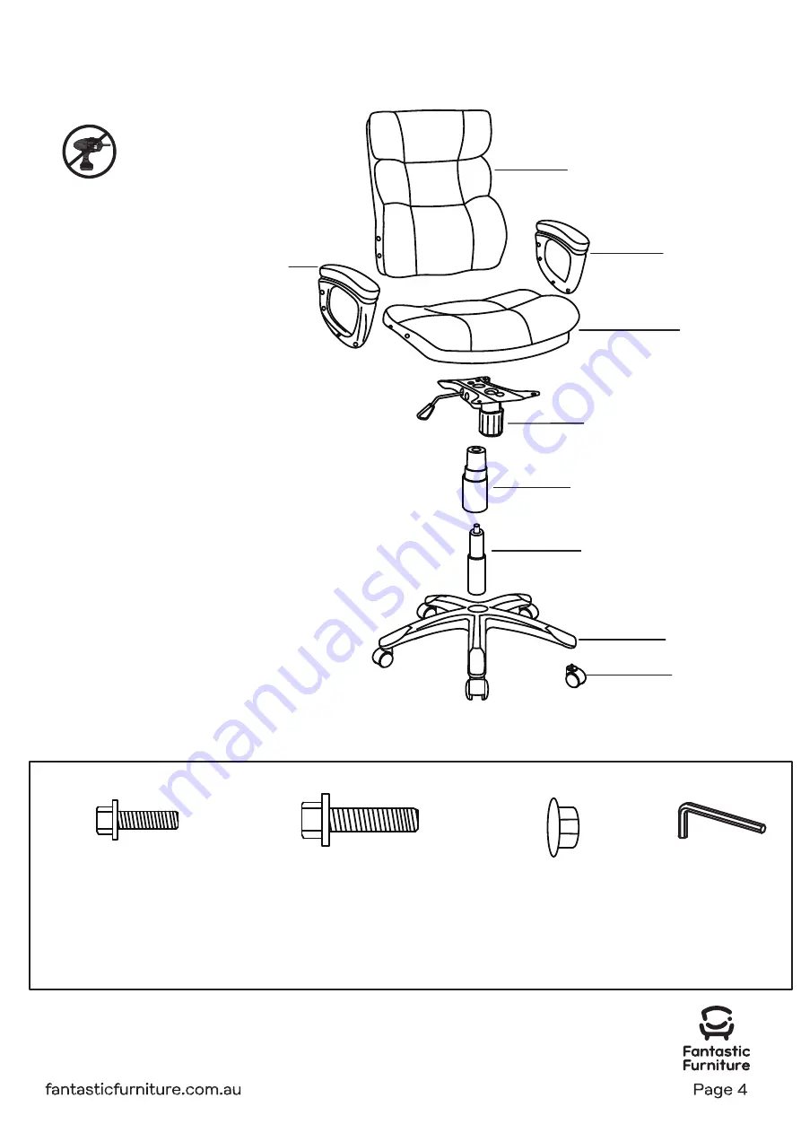 fantastic furniture ARDMORE Office Chair Скачать руководство пользователя страница 4