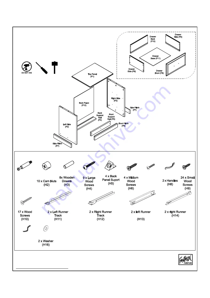 fantastic furniture Ashford Bedside 2 Drawer Скачать руководство пользователя страница 4