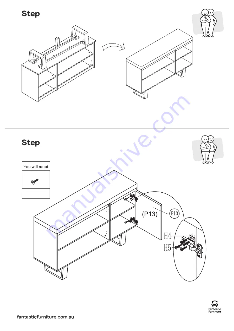 fantastic furniture Bridge Buffet 3 Door Mk2 Oak Скачать руководство пользователя страница 13