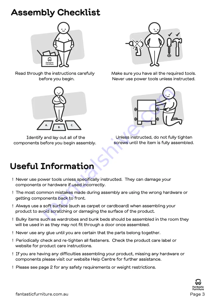 fantastic furniture Bridge Coffee Table Manual Download Page 3