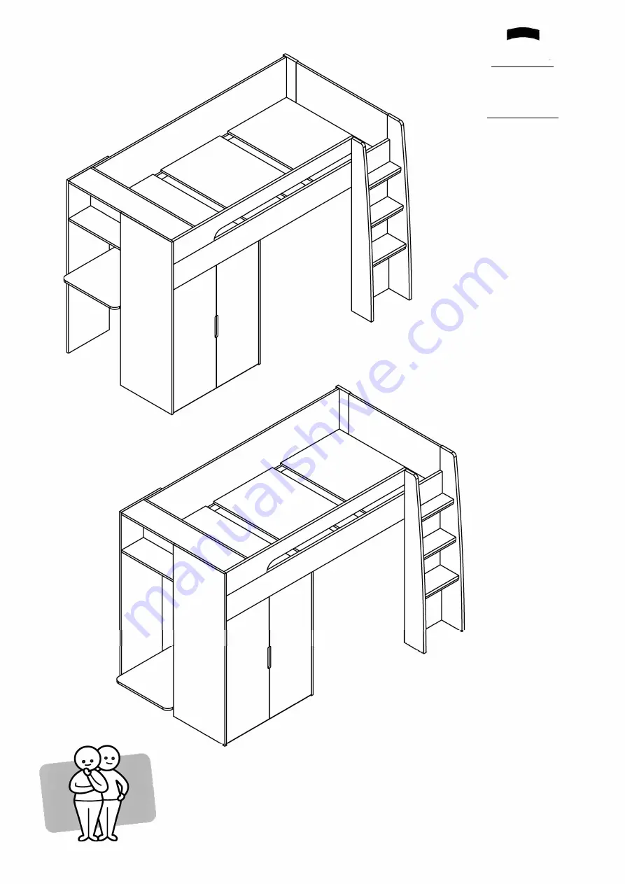 fantastic furniture Cabin King Single Loft Bed Скачать руководство пользователя страница 1