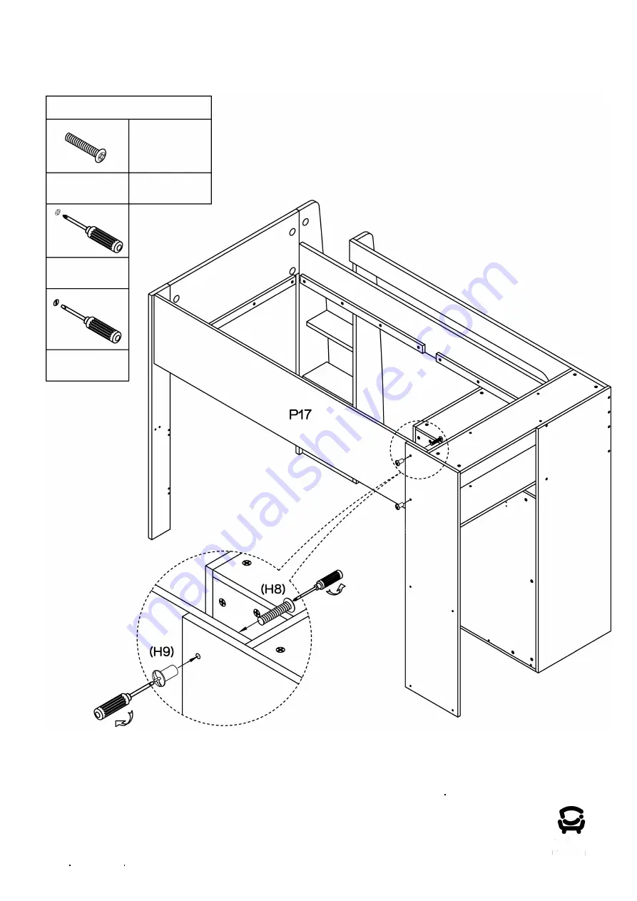 fantastic furniture Cabin King Single Loft Bed Скачать руководство пользователя страница 19